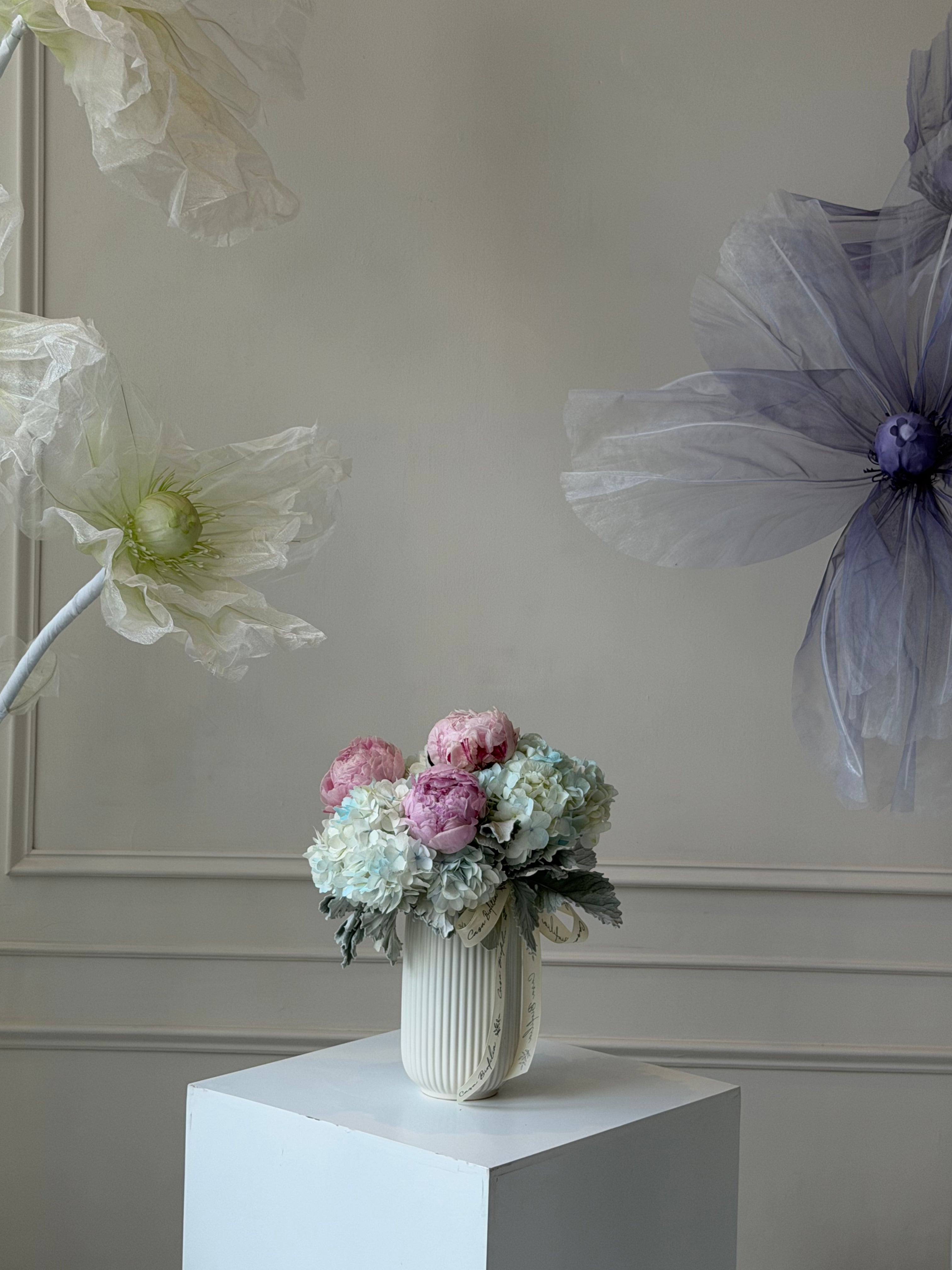 Barril de peonias
