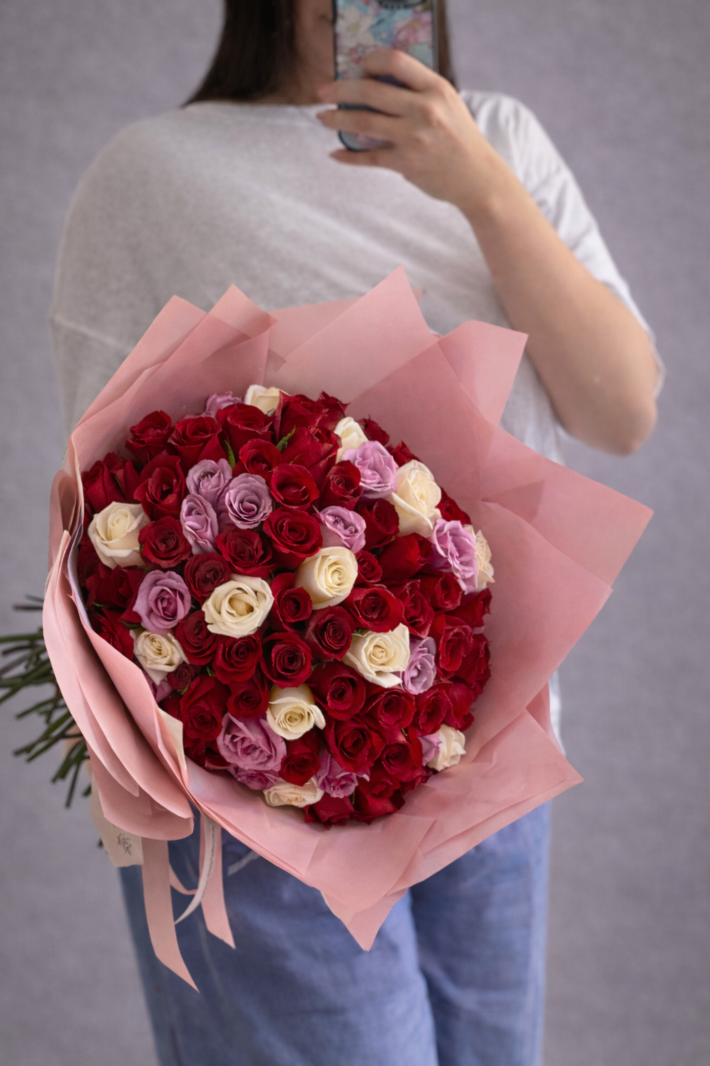 Ramos grandes de rosas 3 tonos perfecto para regalar en san valentin